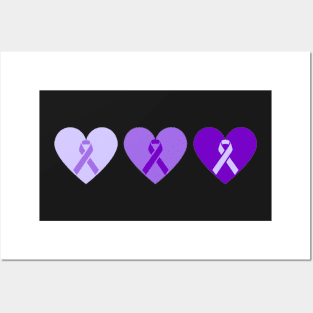 IBD Awareness Ribbon in Hearts Posters and Art